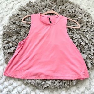Carbon38 gently used, pink, high-neck, cropped tank. EUC.